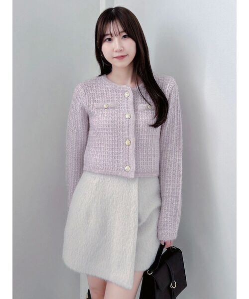 ジャケットライク ショートカーディガン / ブラック ジャケットライクニットカーディガン/洗える/WEB限定サイズあり