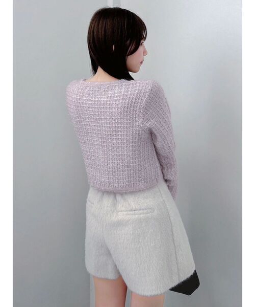 ツイードライクショートニットジャケット（カーディガン/ボレロ