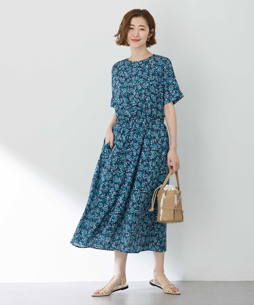 Petit Honfleur（プチオンフルール）の「アパッシュプリントワンピース（ワンピース・レディース・グリーン/ネイビー・9号/11号/13号）」の3枚目の写真