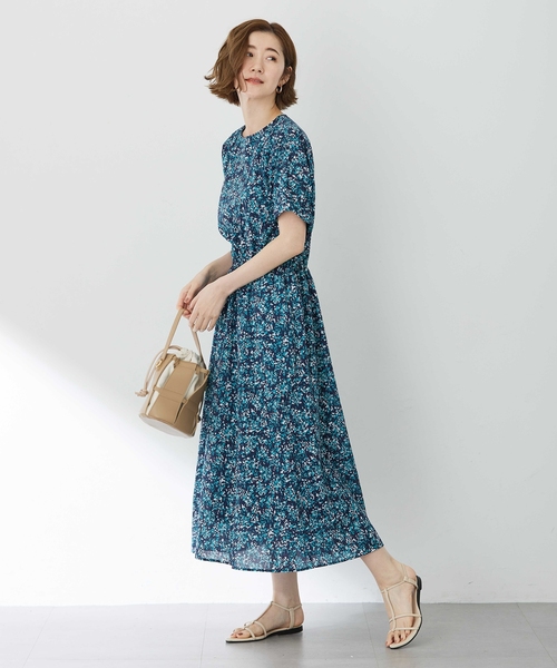 Petit Honfleur（プチオンフルール）の「アパッシュプリントワンピース（ワンピース・レディース・グリーン/ネイビー・9号/11号/13号）」の4枚目の写真