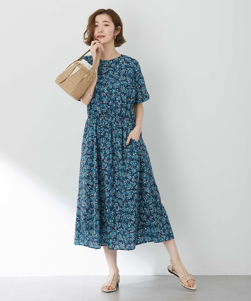 Petit Honfleur（プチオンフルール）の「アパッシュプリントワンピース（ワンピース・レディース・グリーン/ネイビー・9号/11号/13号）」の5枚目の写真