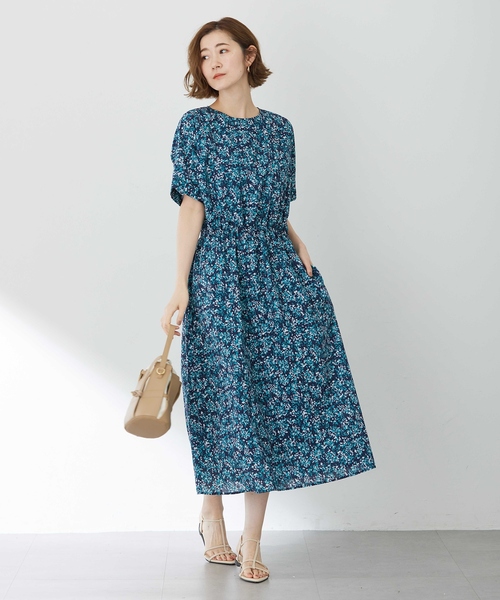 Petit Honfleur（プチオンフルール）の「アパッシュプリントワンピース（ワンピース・レディース・グリーン/ネイビー・9号/11号/13号）」の6枚目の写真