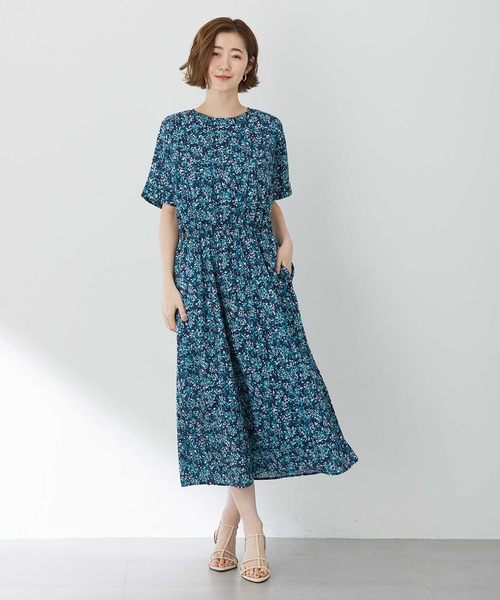 Petit Honfleur（プチオンフルール）の「アパッシュプリントワンピース（ワンピース・レディース・グリーン/ネイビー・9号/11号/13号）」の8枚目の写真