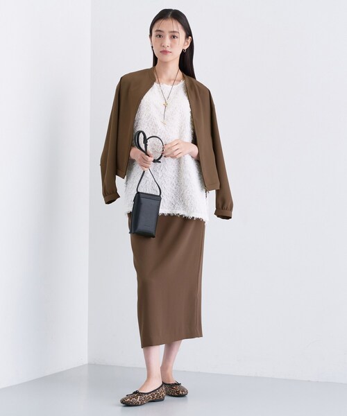 INDIVI(インディヴィ)の「【洗える/UVケア/吸汗速乾】ジョーゼットライトブルゾン(ブルゾン・レディース・ダークブラウン/ネイビー・40/38/36/15 /13/05/19)」の6枚目の写真