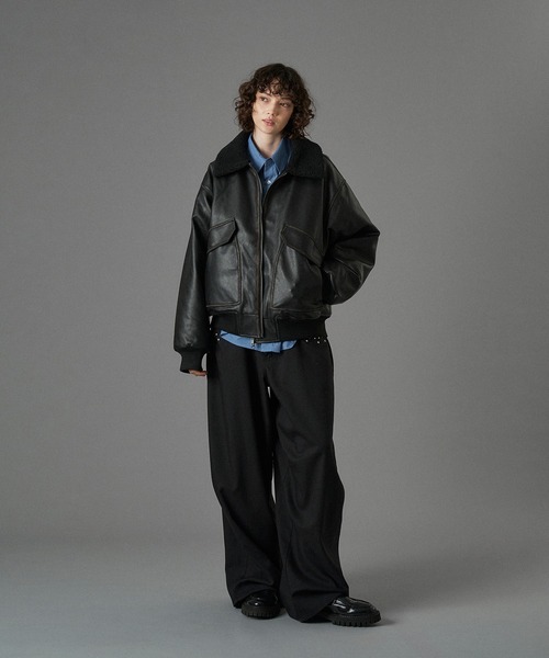 ONCILY（オンシェリー）の「BOA ARTIFICIAL FLIGHT BLOUSON / ボアアーティフィシャルフライトブルゾン（ブルゾン・メンズ・ブラック/ブラック系その他/ブラウン・SMALL/MEDIUM/LARGE）」の13枚目の写真