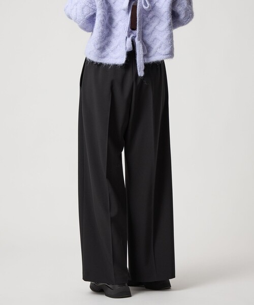 EMMEL REFINES（エメルリファインズ）の「＜EMMEL REFINES＞EM ハイウエスト ワイドパンツ（スラックス・レディース・ブラック/ライトグレー・M/S）」の4枚目の写真