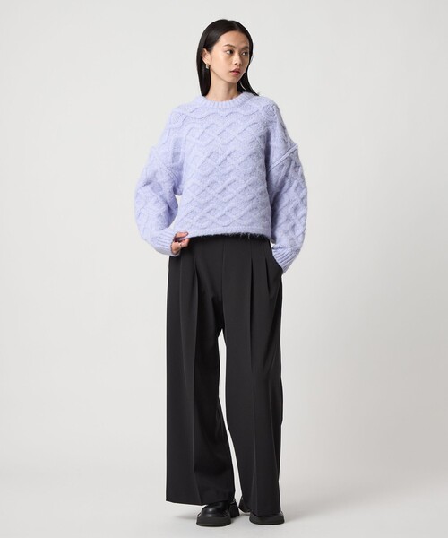 EMMEL REFINES（エメルリファインズ）の「＜EMMEL REFINES＞EM ハイウエスト ワイドパンツ（スラックス・レディース・ブラック/ライトグレー・M/S）」の7枚目の写真