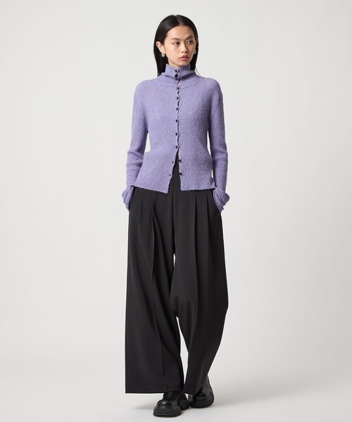 EMMEL REFINES（エメルリファインズ）の「＜EMMEL REFINES＞EM ハイウエスト ワイドパンツ（スラックス・レディース・ブラック/ライトグレー・M/S）」の8枚目の写真