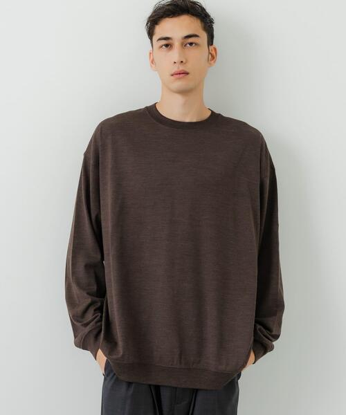URBAN RESEARCH（アーバンリサーチ）の「new basic　WASHABLE MERINO WOOL CREW-NECK（ニット/セーター・メンズ・チャコールグレー/ブラック/ブラウン・MEDIUM/X-LARGE/LARGE）」の13枚目の写真