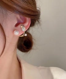 Lace Ladies（レースレディース）の「フラワー モチーフ パール コンビ ピアス（ピアス（両耳用））」