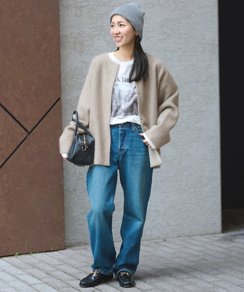 セール】フラッフィーコクーンニットカーディガン（カーディガン