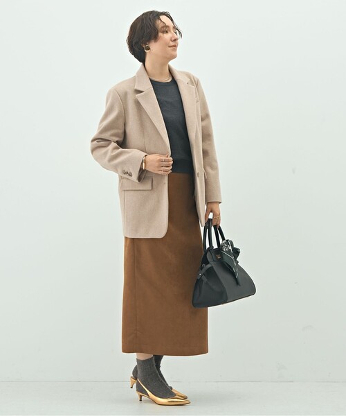 NOLLEY’S Sophi（ノーリーズソフィ）の「ショートビーバーテーラードジャケット（テーラードジャケット・レディース・チャコールグレー/ベージュ・38/36）」の11枚目の写真