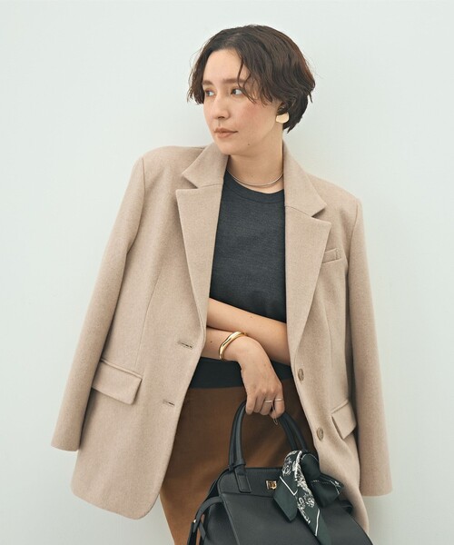 NOLLEY’S Sophi（ノーリーズソフィ）の「ショートビーバーテーラードジャケット（テーラードジャケット・レディース・チャコールグレー/ベージュ・38/36）」の12枚目の写真