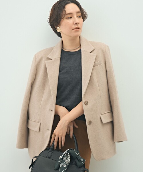 NOLLEY’S Sophi（ノーリーズソフィ）の「ショートビーバーテーラードジャケット（テーラードジャケット・レディース・チャコールグレー/ベージュ・38/36）」の17枚目の写真