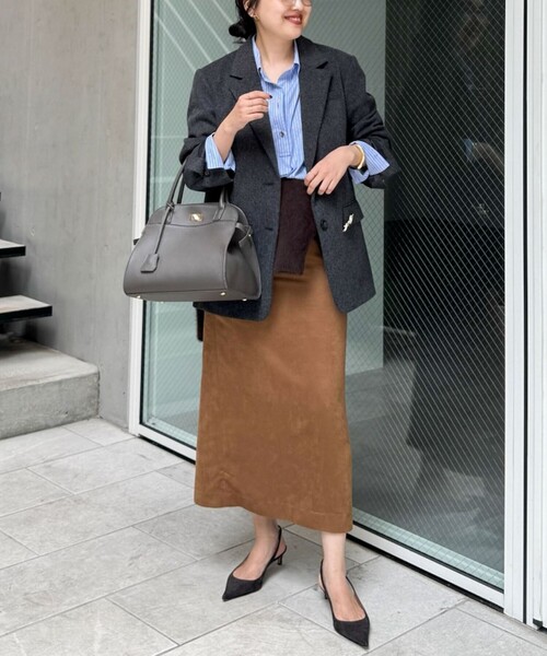 NOLLEY’S Sophi（ノーリーズソフィ）の「ショートビーバーテーラードジャケット（テーラードジャケット・レディース・チャコールグレー/ベージュ・38/36）」の19枚目の写真