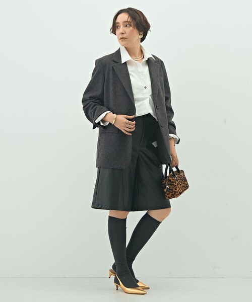 NOLLEY’S Sophi（ノーリーズソフィ）の「ショートビーバーテーラードジャケット（テーラードジャケット・レディース・チャコールグレー/ベージュ・38/36）」の22枚目の写真