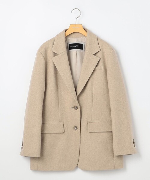 光沢エアリーテーラードジャケット　NOLLEY'S 　ノーリーズ ショートビーバーテーラードジャケット（テーラードジャケット