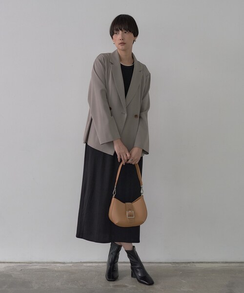 GALLEST（ギャレスト）の「バックルムーンバッグ（ショルダーバッグ・レディース・ブラック/ベージュ・00）」の3枚目の写真