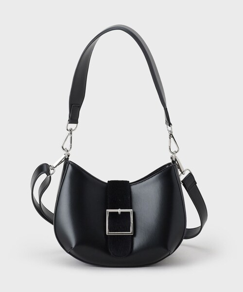 GALLEST（ギャレスト）の「バックルムーンバッグ（ショルダーバッグ・レディース・ブラック/ベージュ・00）」の7枚目の写真