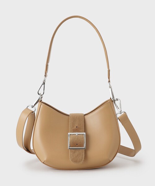 GALLEST（ギャレスト）の「バックルムーンバッグ（ショルダーバッグ・レディース・ブラック/ベージュ・00）」の8枚目の写真