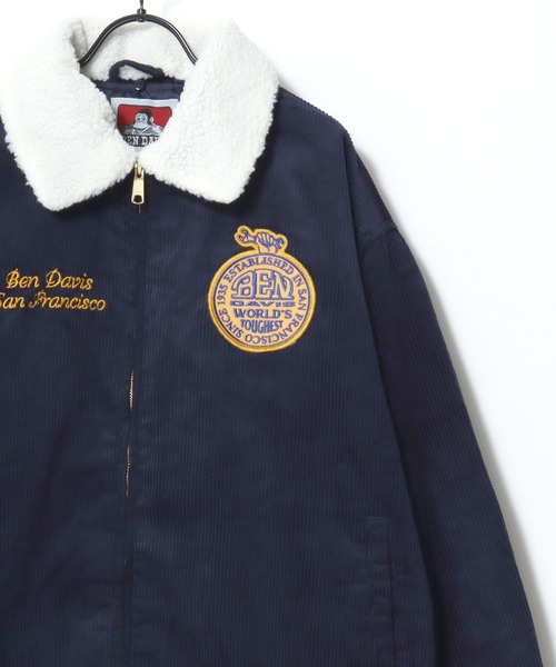 BEN DAVIS(ベンデイビス)の「BEN DAVIS/ベンデイビス REMOVAL BOA COLLAR CORD JACKET/オーバーサイズ コーデュロイ 襟ボア ワッペン刺繍 ワークジャケット/中綿ジャケット/レディース メンズ(ブルゾン・メンズ・カーキ/ブラウン/ネイビー・M/L/XL)」の8枚目の写真