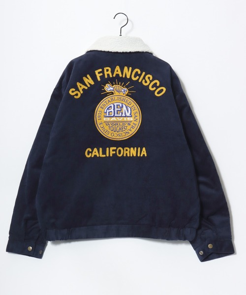 BEN DAVIS(ベンデイビス)の「BEN DAVIS/ベンデイビス REMOVAL BOA COLLAR CORD JACKET/オーバーサイズ コーデュロイ 襟ボア ワッペン刺繍 ワークジャケット/中綿ジャケット/レディース メンズ(ブルゾン・メンズ・カーキ/ブラウン/ネイビー・M/L/XL)」の15枚目の写真