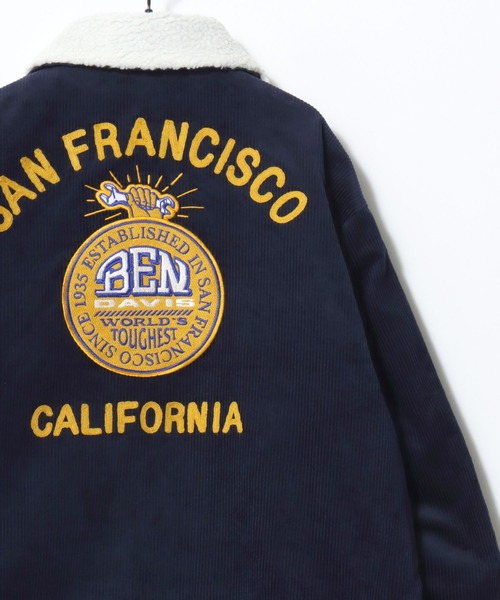 BEN DAVIS(ベンデイビス)の「BEN DAVIS/ベンデイビス REMOVAL BOA COLLAR CORD JACKET/オーバーサイズ コーデュロイ 襟ボア ワッペン刺繍 ワークジャケット/中綿ジャケット/レディース メンズ(ブルゾン・メンズ・カーキ/ブラウン/ネイビー・M/L/XL)」の9枚目の写真