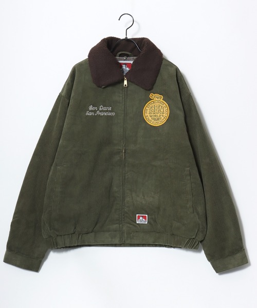 BEN DAVIS(ベンデイビス)の「BEN DAVIS/ベンデイビス REMOVAL BOA COLLAR CORD JACKET/オーバーサイズ コーデュロイ 襟ボア ワッペン刺繍 ワークジャケット/中綿ジャケット/レディース メンズ(ブルゾン・メンズ・カーキ/ブラウン/ネイビー・M/L/XL)」の12枚目の写真