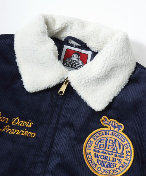BEN DAVIS(ベンデイビス)の「BEN DAVIS/ベンデイビス REMOVAL BOA COLLAR CORD JACKET/オーバーサイズ コーデュロイ 襟ボア ワッペン刺繍 ワークジャケット/中綿ジャケット/レディース メンズ(ブルゾン・メンズ・カーキ/ブラウン/ネイビー・M/L/XL)」の17枚目の写真