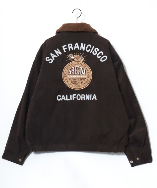 BEN DAVIS(ベンデイビス)の「BEN DAVIS/ベンデイビス REMOVAL BOA COLLAR CORD JACKET/オーバーサイズ コーデュロイ 襟ボア ワッペン刺繍 ワークジャケット/中綿ジャケット/レディース メンズ(ブルゾン・メンズ・カーキ/ブラウン/ネイビー・M/L/XL)」の11枚目の写真