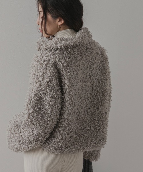 rectangle(レクタングル)の「プードルファーショートコート(その他アウター・レディース・グレイッシュベージュ/チャコールグレー/ブラウン・FREE)」の8枚目の写真