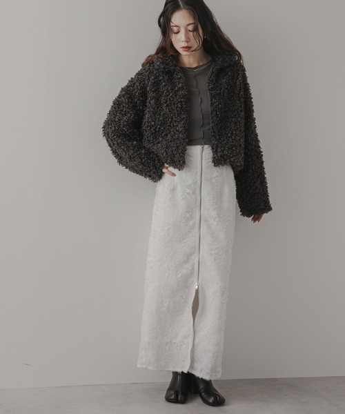 rectangle(レクタングル)の「プードルファーショートコート(その他アウター・レディース・グレイッシュベージュ/チャコールグレー/ブラウン・FREE)」の21枚目の写真