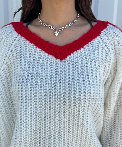 CIAOPANIC（チャオパニック）の「【WEB限定】袖ラインリボンラグランニット（ニット/セーター・レディース・イエロー/レッド/ベージュ/パープル/オフホワイト/グレー/ブラウン・ONE SIZE）」の17枚目の写真