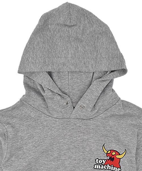 TOY　MACHINE（トイ　マシーン）の「TOY MACHINE/トイマシーン BRAIN WASH Paka キッズ パーカー 25A904-43（パーカー・キッズ・ブラック/ヘザーグレー・130cm/160cm/150cm/140cm）」の7枚目の写真