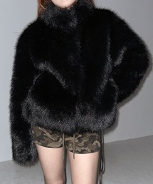 me+em select(ミームセレクト)の【 5color 】スタンドカラーフェイクファークロップドコート / stand collar fake fur cropped coat(その他アウター)