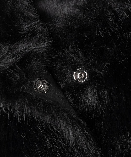 5color 】スタンドカラーフェイクファークロップドコート ／ stand