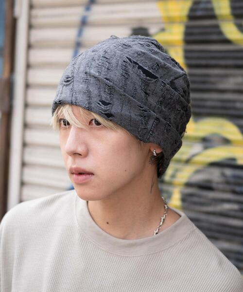 WEGO(ウィゴー)の「WEGO/ダメージルーズワッチ(ニットキャップ/ビーニー・レディース・ブラウン/ダークグレー・FREE)」の5枚目の写真