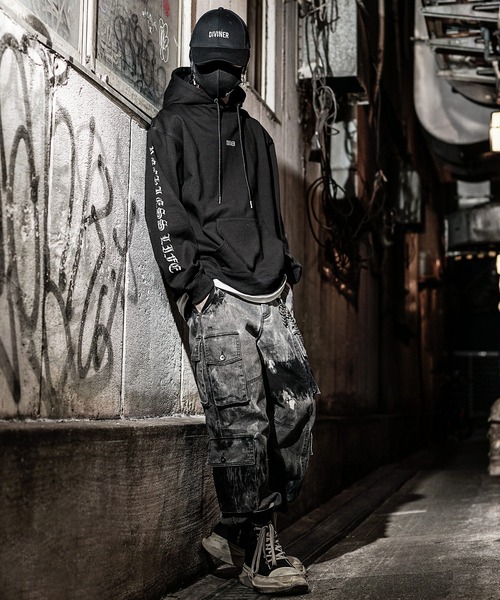 BlackLetter】Triple Pattern Logo Hoodie(ブラック)（パーカー