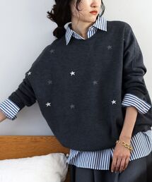 le.coeur blanc | 《手洗い可能》スター刺繍ニットプルオーバー(ニット/セーター)