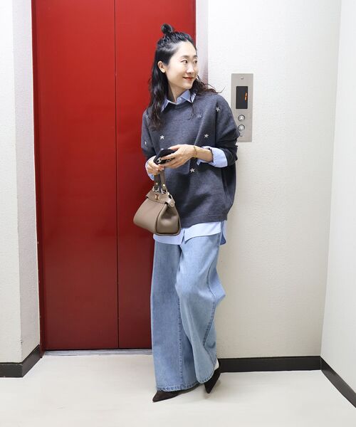 le.coeur blanc（ルクールブラン）の「《手洗い可能》スター刺繍ニットプルオーバー（ニット/セーター・レディース・グレー/ベージュ/ブラウン・38）」の19枚目の写真