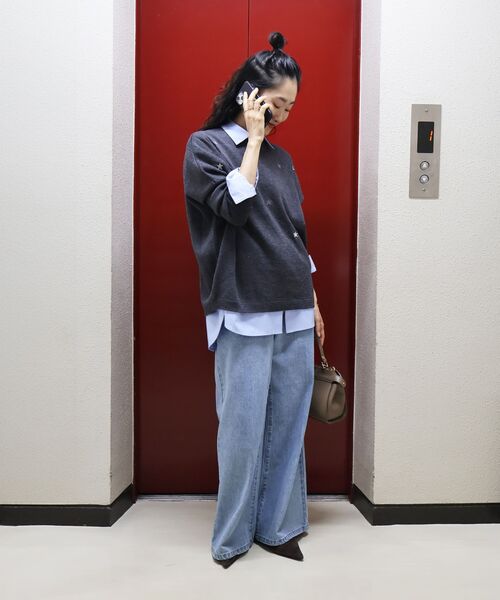 le.coeur blanc（ルクールブラン）の「《手洗い可能》スター刺繍ニットプルオーバー（ニット/セーター・レディース・グレー/ベージュ/ブラウン・38）」の20枚目の写真