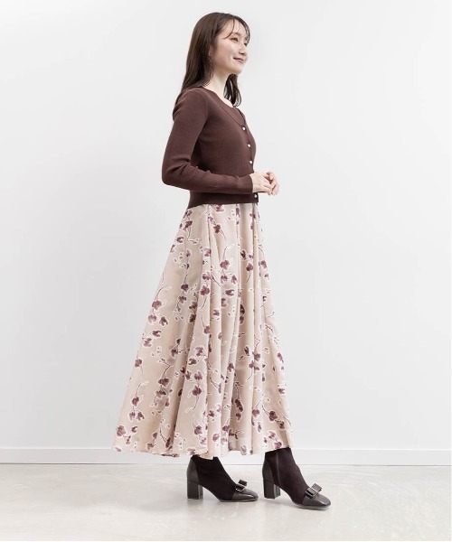 RANDA（ランダ）の「ニットドッキングアンサンブルワンピース（ワンピース・レディース・ブラウン/ホワイト/グレー・1/0）」の11枚目の写真