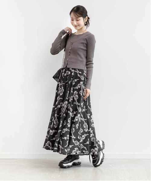 RANDA（ランダ）の「ニットドッキングアンサンブルワンピース（ワンピース・レディース・ブラウン/ホワイト/グレー・1/0）」の16枚目の写真
