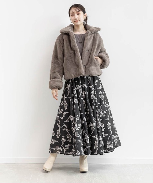RANDA（ランダ）の「ニットドッキングアンサンブルワンピース（ワンピース・レディース・ブラウン/ホワイト/グレー・1/0）」の21枚目の写真
