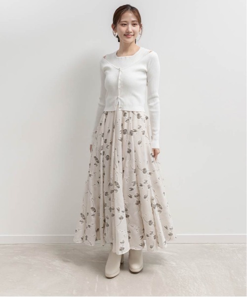 RANDA（ランダ）の「ニットドッキングアンサンブルワンピース（ワンピース・レディース・ブラウン/ホワイト/グレー・1/0）」の22枚目の写真