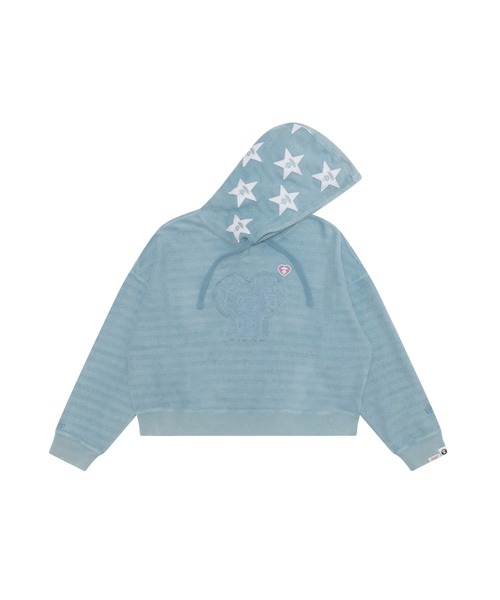 AAPE BY A BATHING APE(エーエイプバイアベイシングエイプ)の「AAPE MAIN PULLOVER HOODIE(パーカー・レディース・ライトブルー/グレー系その他2・SMALL/X-SMALL/XX-SMALL)」の2枚目の写真