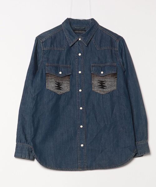 ROSE BUD デニムシャツ　ブラウス　長袖 ROSE BUD デニムシャツブラウス長袖