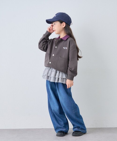 PENNEYS(ぺニーズ)の「【KIDS】【FOX×TYPY】配色襟付きワンポイント裏毛スナップカーディガン(カーディガン/ボレロ・キッズ・グレー/チャコールグレー/ネイビー・110/130/150)」の8枚目の写真