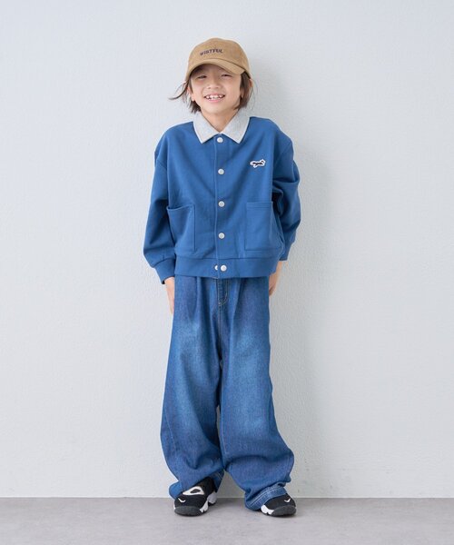 PENNEYS(ぺニーズ)の「【KIDS】【FOX×TYPY】配色襟付きワンポイント裏毛スナップカーディガン(カーディガン/ボレロ・キッズ・グレー/チャコールグレー/ネイビー・110/130/150)」の15枚目の写真