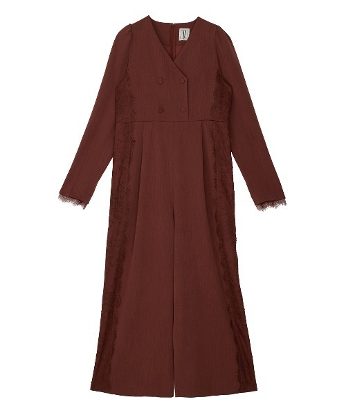 Ameri(アメリ)の「UND TAKE ON LACE ROMPERS(パンツドレス・レディース・ライム/ブラウン/チャコールグレー・TL/MEDIUM/SMALL/X-SMALL)」の4枚目の写真